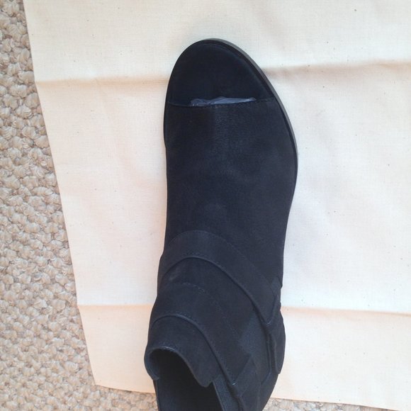 EILEEN FISHER - List Nubuck Peep Toe Bootie - New with Box - Picture 5 of 8